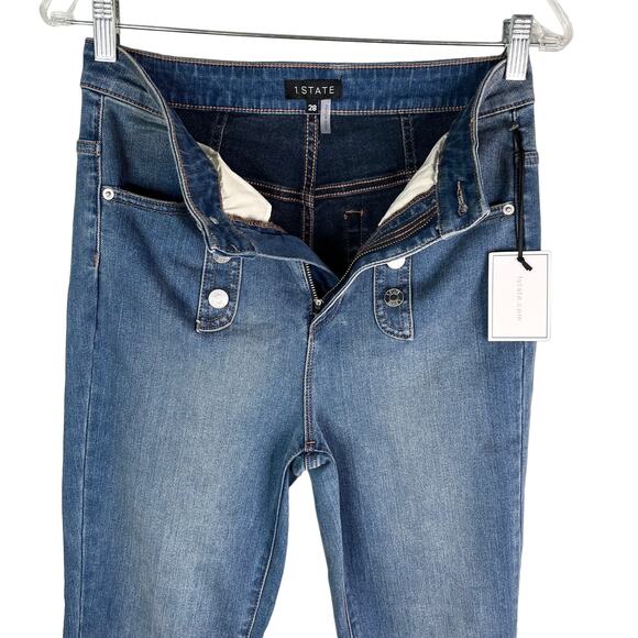 1.State High Rise Button Front Jeans 28 New - Picture 8 of 9